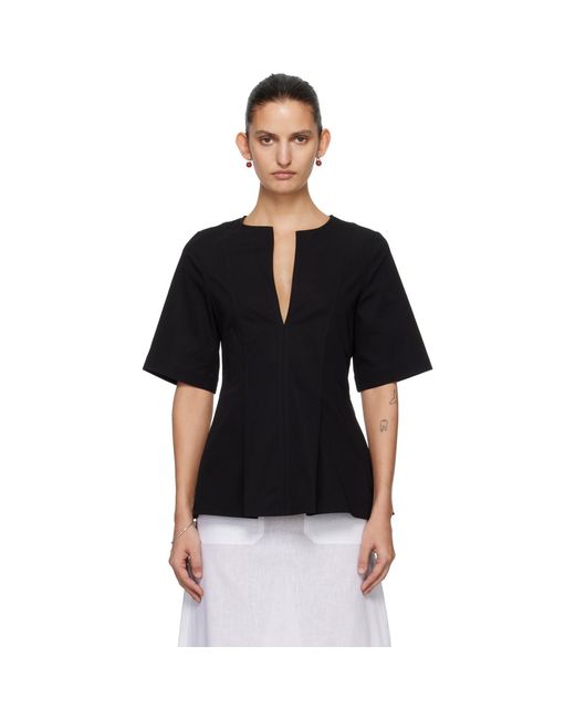 Totême Black Tailored Cotton Top