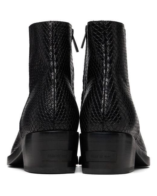 Fear Of God Black Snakeskin-Embossed Santa Fe Boot