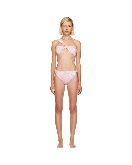 Balmain Pink Bandeau Bikini