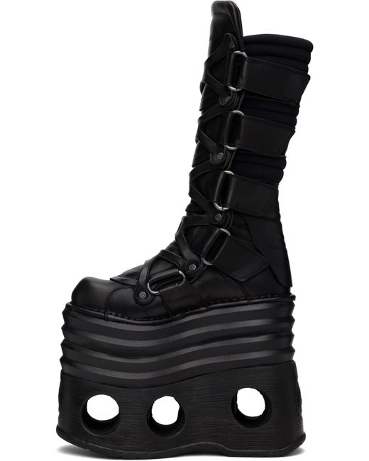 Vetements Black New Rock Edition Platform Tower Boots for men