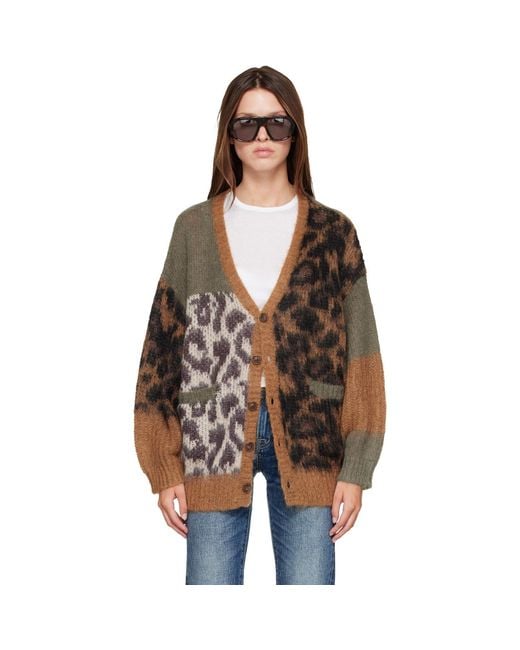 R13 Brown Oversized Cardigan