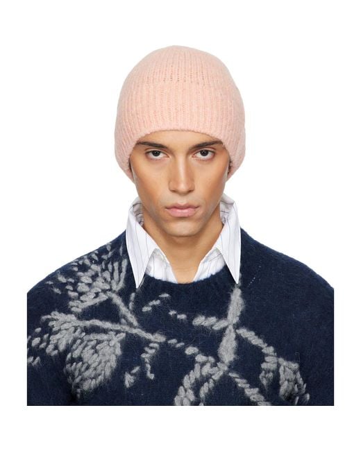 Dries Van Noten Blue Alpaca Blend Beanie for men