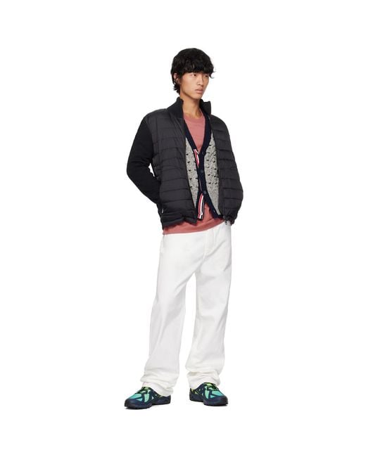 Moncler Black Quilted Down Cardigan for men