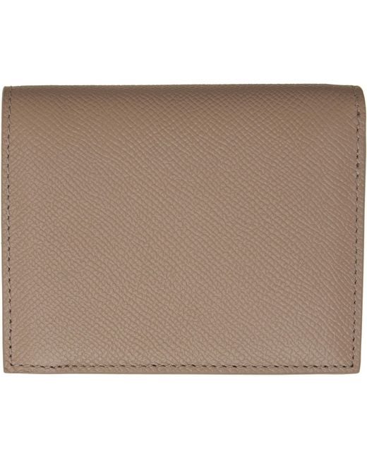 Ferragamo Brown Taupe Gancini Credit Card Holder