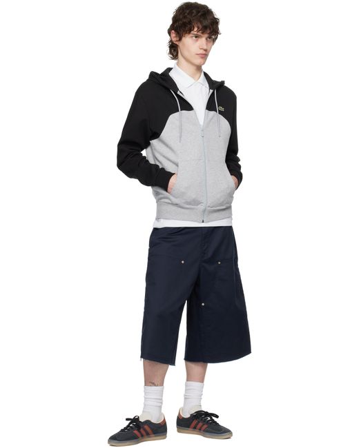 Lacoste Black Zipped Colour-Block Hoodie for men