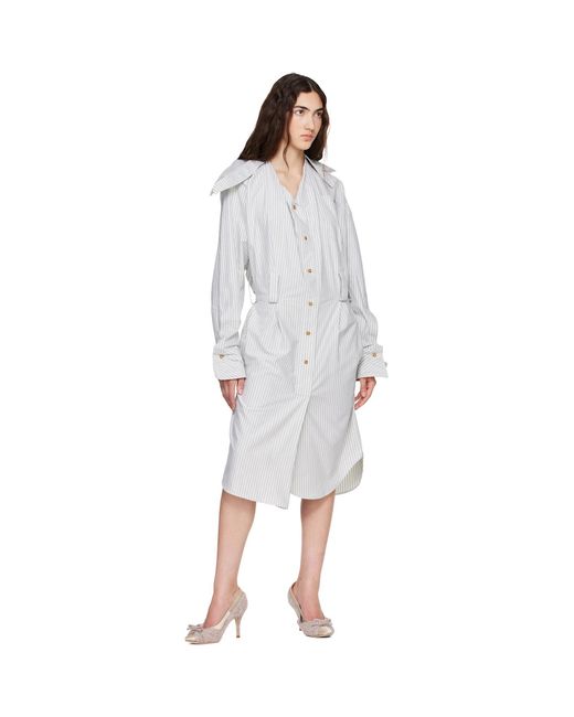 Vivienne Westwood Gray Drunken Shirt Midi Dress