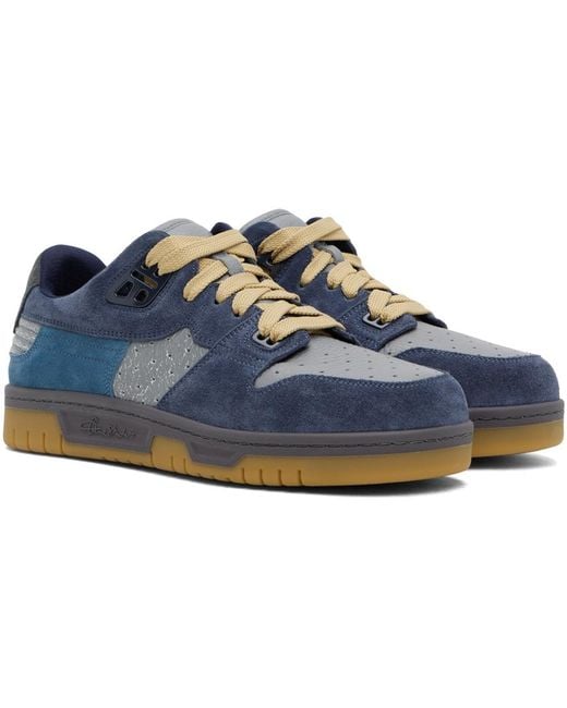 Acne Blue Navy Low Fuzzy Sneakers for men