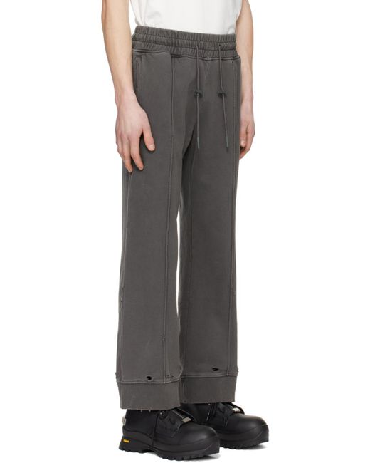 C2H4 Black Garment-dyed Sweatpants for men