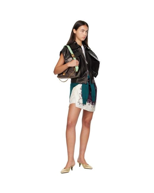Versace Brown Vivian Embellished Suede Clutch