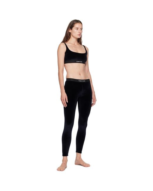 Tom Ford Black Jacquard-Logo Bra