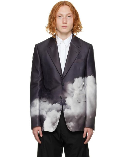 Alexander McQueen Blue Graphic Blazer for men