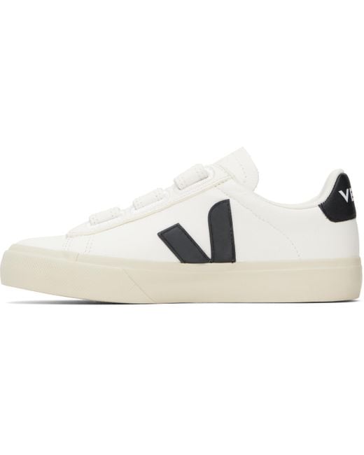 Veja ホワイト＆ブラック Recife レザースニーカー Black