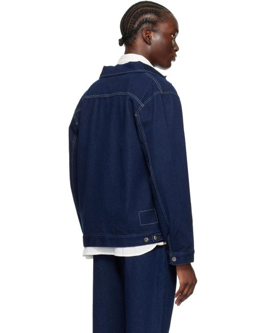 Universal Works Blue Button Denim Jacket for men