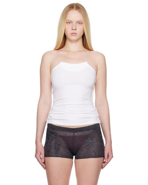 Paloma Wool White Folded Crew Top