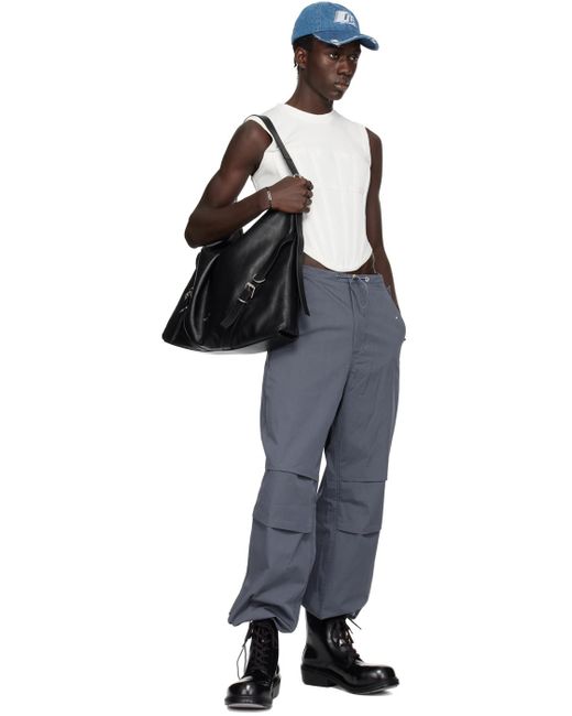 Pantalon gris à cordons coulissants à autobloqueur Dion Lee pour homme en coloris Black
