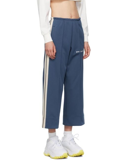 Palm Angels Blue Embroidered Track Pants