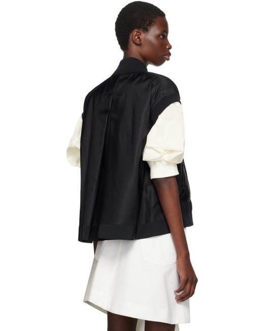 Sacai Black Twill Vest