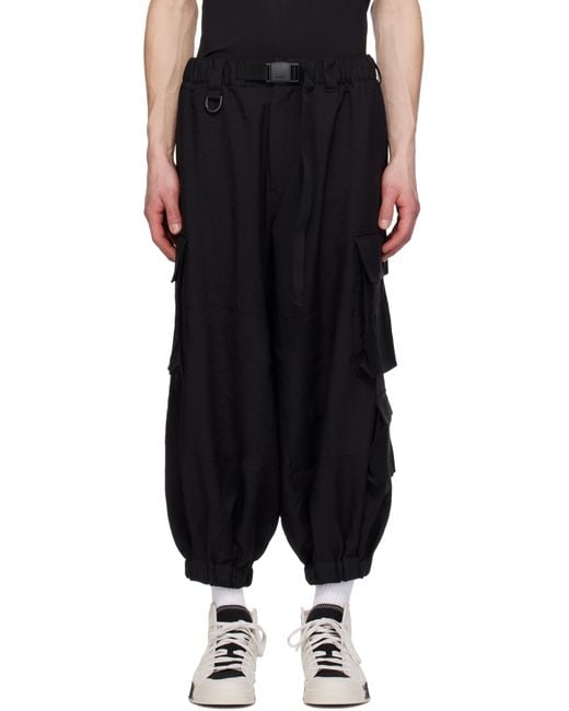 Y-3 Black Sport Uniform Cuff Cargo Pants for men