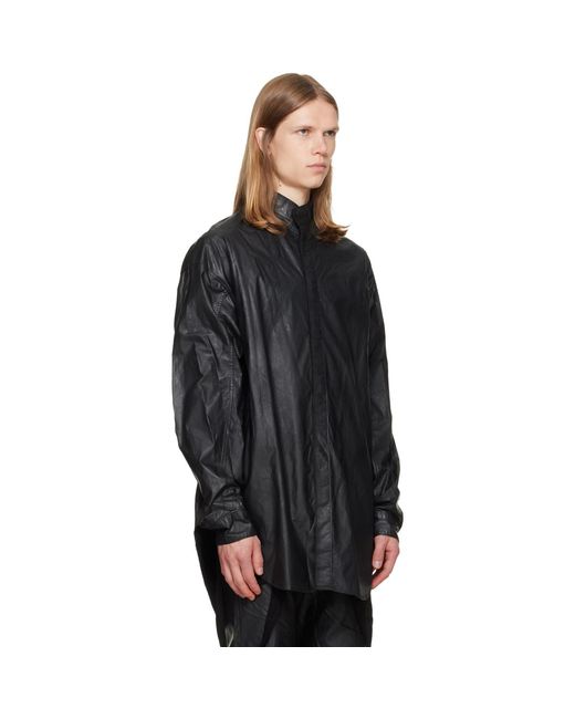 Julius Black Coated Big Shirt for men
