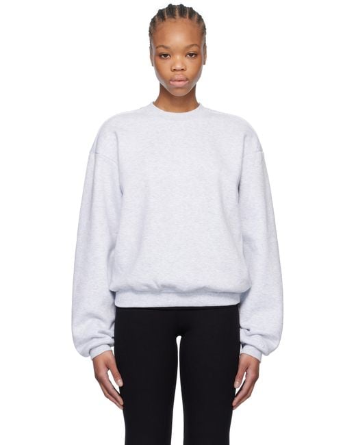Skims グレー Cotton Fleece クラシック クルーネック スウェットシャツ White