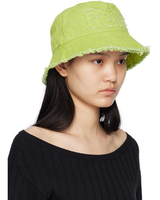 Gcds Green Distressed Bucket Hat