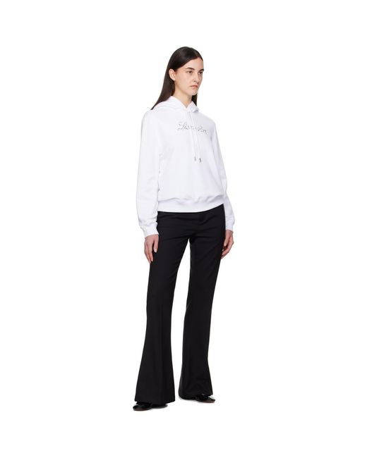 Lanvin White Bead Embroidered Hoodie