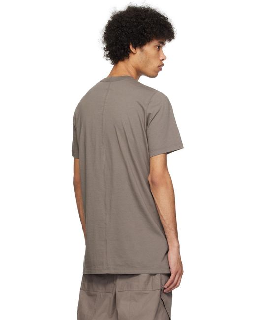 T-shirt gris à couture centrale Rick Owens pour homme en coloris Black