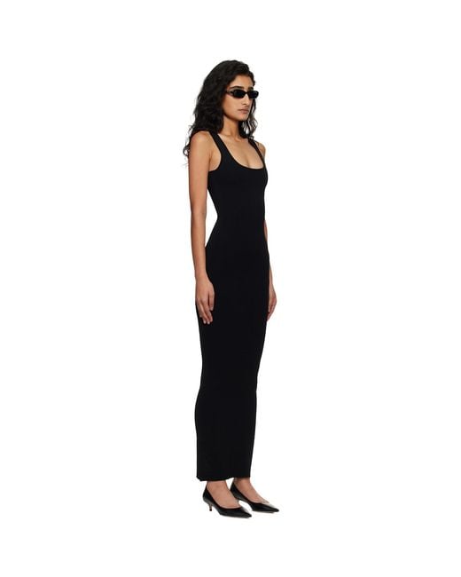 Entire studios Black Square Neck Midi Dress