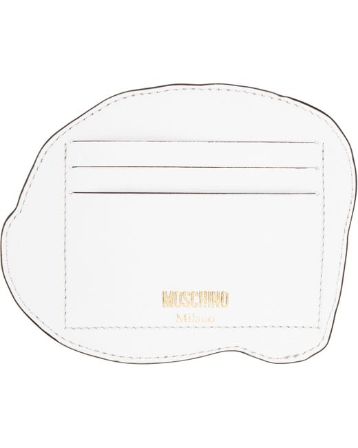 Porte-Carte Blanc Et Jaune À Image D'Œufs Moschino en coloris White