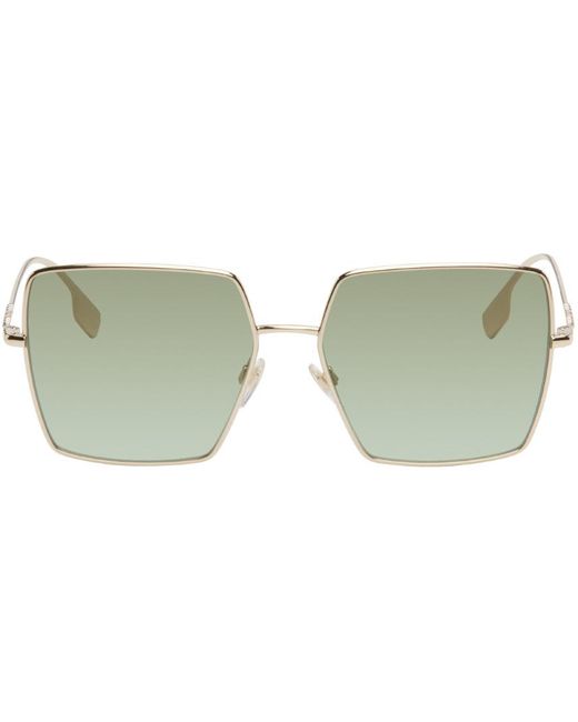 Burberry Green Gold Square Sunglasses