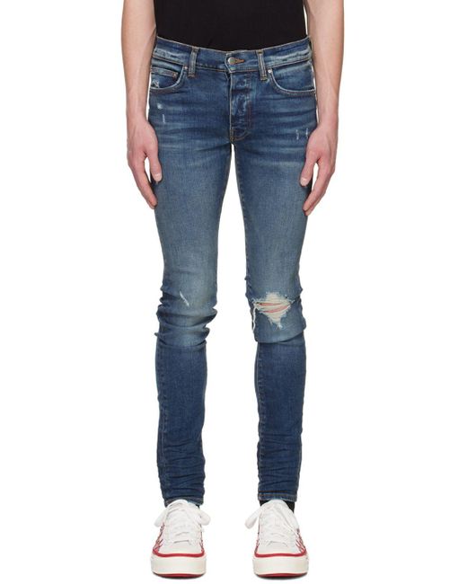 Amiri Blue Stack Jeans for Men | Lyst