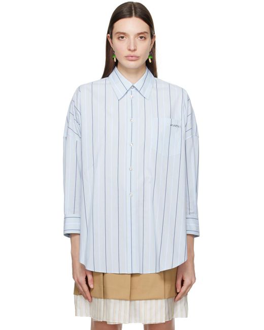 Marni Multicolor Blue Striped Shirt