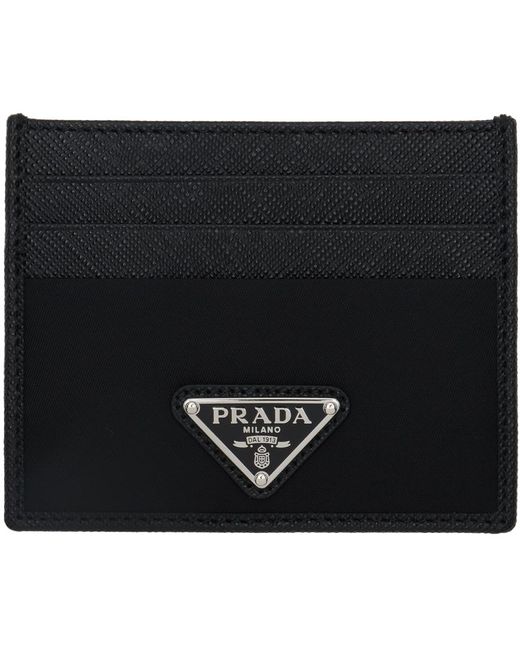 Prada Black Re-nylon Card Holder for men