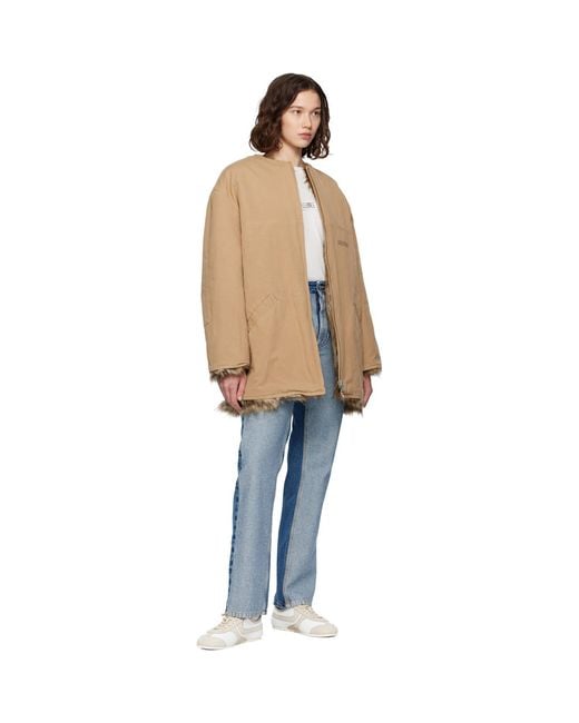 MM6 by Maison Margiela Natural Tan Cotton Canvas Sports Jacket