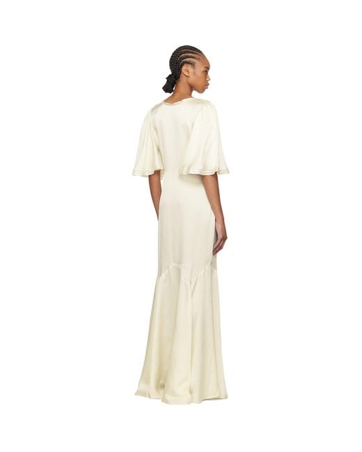 Bode Black Off- Satin Claret Maxi Dress