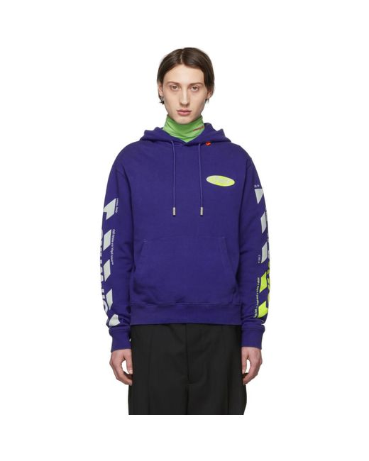 Off-White c/o Virgil Abloh Blue And Yellow Diag Logo Hoodie for men