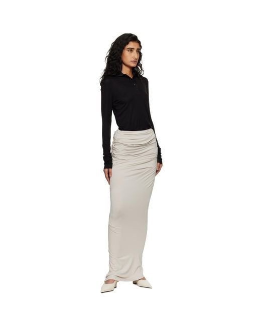 Entire studios Black Off- Drape Maxi Skirt