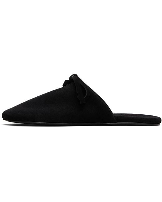 Marie Adam-Leenaerdt Black Bow Suede Slippers