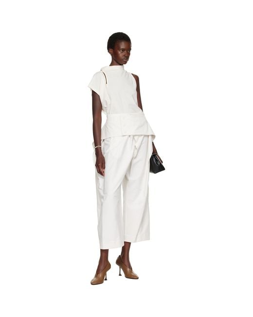 Issey Miyake White Off- Grainy Trousers