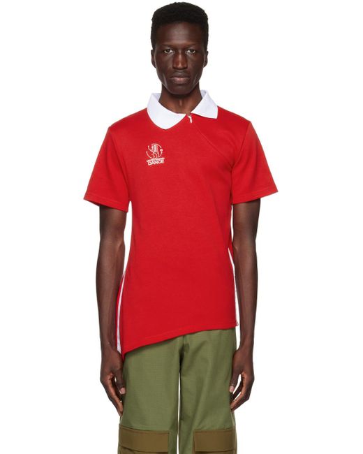Spencer Badu Red Twisted Golf Polo for men