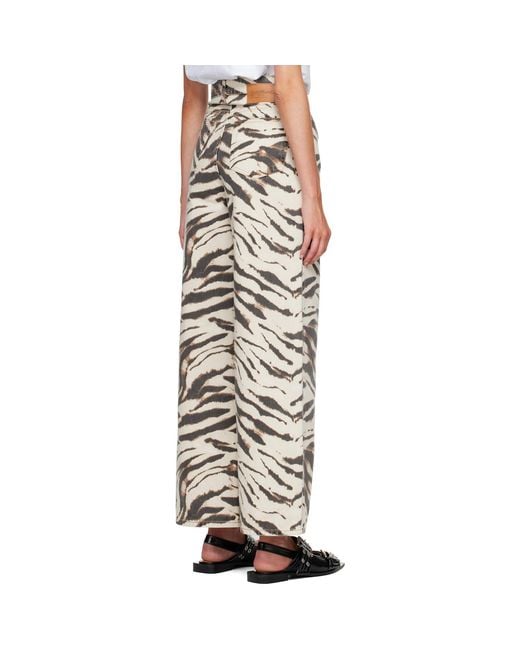 Ganni Multicolor Lari Wide Zebra Jeans