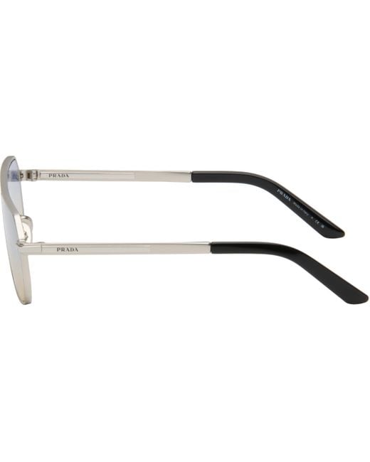 Prada Black Iconic Metal Plaque Sunglasses for men