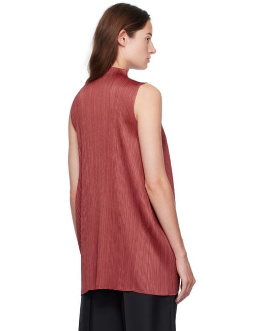 Pleats Please Issey Miyake Red Lamp Shade Top
