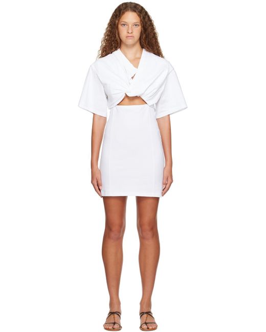 Jacquemus White La Robe T-shirt Bahia Cotton Mini Dress