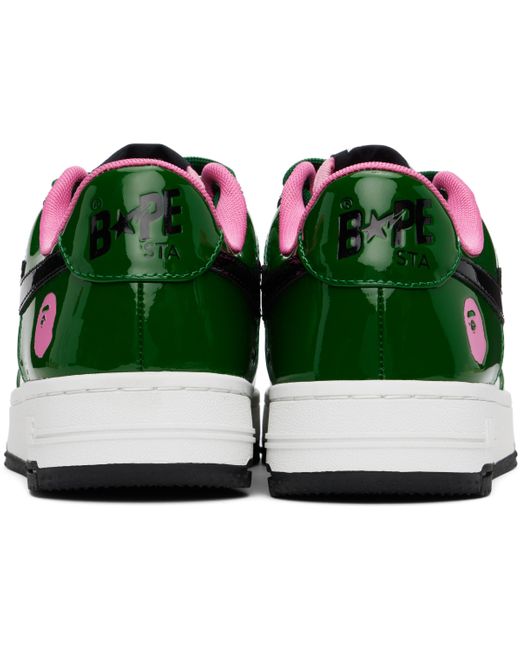 Baskets #1 Vert Et Blanc À Étoiles Emblématiques A Bathing Ape en coloris Green