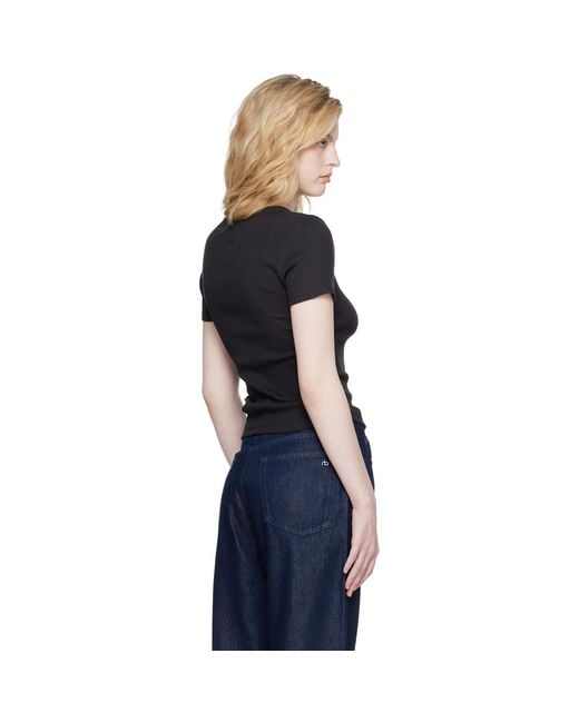 Rag & Bone Blue 'The Essential Ribbed' T-Shirt
