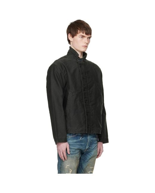 RRL Black Corduroy-Collar Cotton Deck Jacket for men