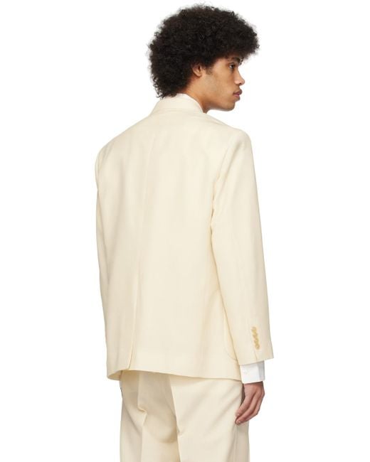 メンズ Auralee オフホワイト シングルジャケット Natural