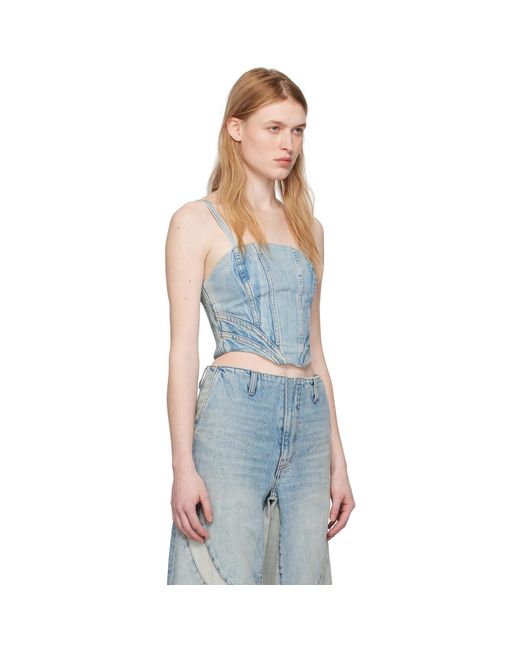 Amiri Blue Corset Denim Tank Top