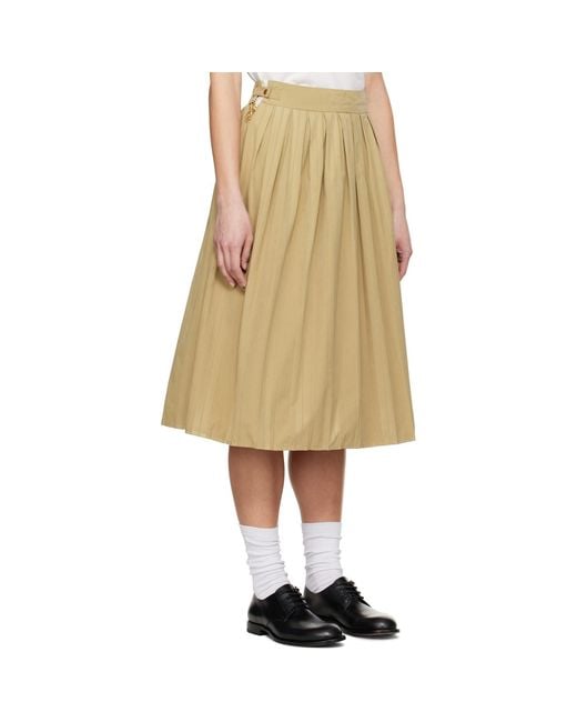Carter Young Natural Jolie Pleated Midi Skirt
